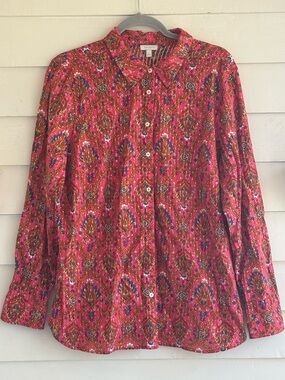 Talbots Outlet Paisley Floral Long Sleeve Button Shirt Women’s Size Large